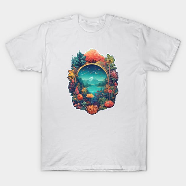 Landscape artwork sticker design T-Shirt by Choulous79